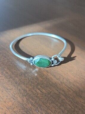 Dark Cassiar Jade Sterling Silver Bracelet